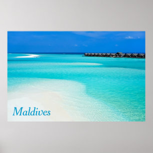 Póster Playa tropical de Maldivas