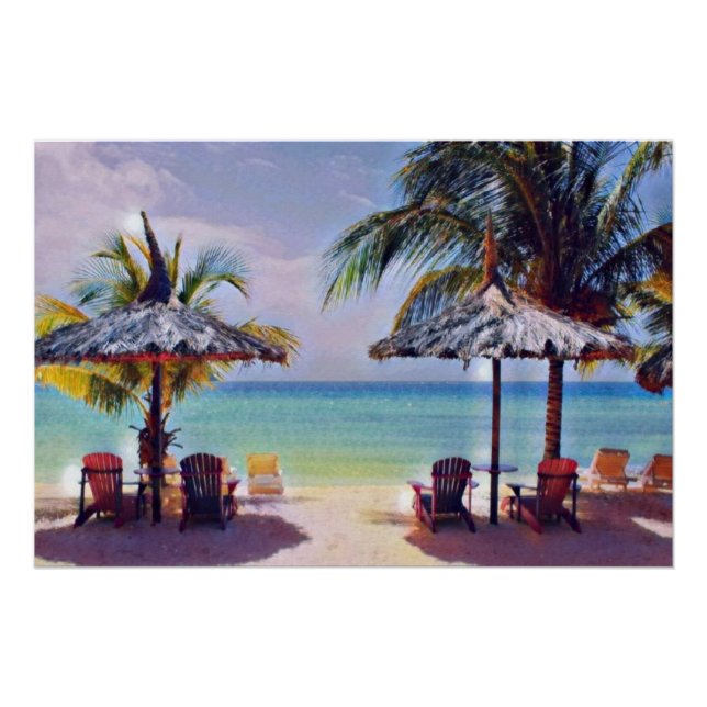 Póster Playa tropical frente al mar (Anverso)