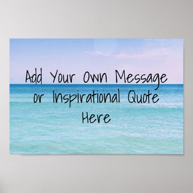 Póster Playa tropical retro de las olas del océano calman (Frente)