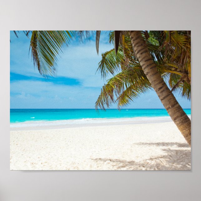 Póster Playa Turquesa Tropical (Frente)
