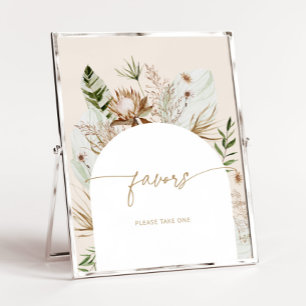 Póster Playa verde boho . Favor de tomar una