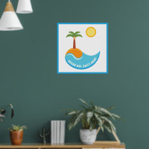Playa Vibrante Y Ilustracion Ocean Air Palm Tree