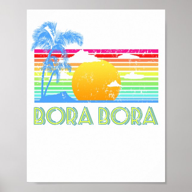 Póster Playa Vintage Bora Bora (Frente)