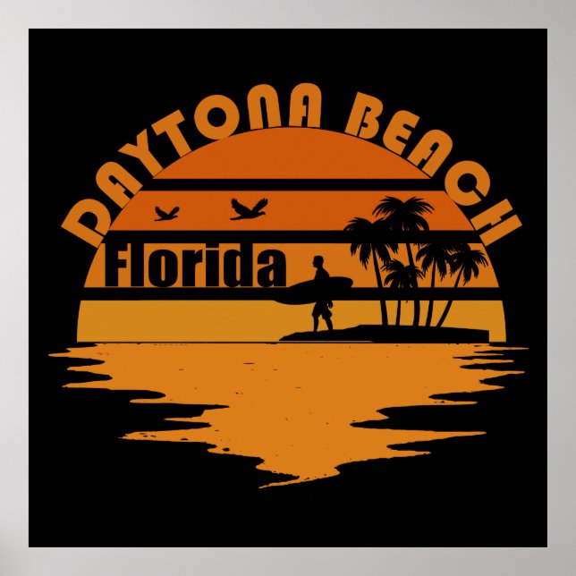 Póster playa vintage daytona (Frente)