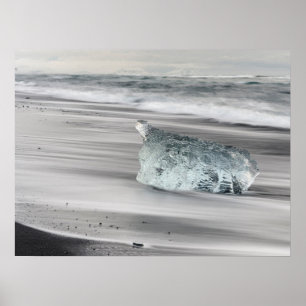 Póster Playa volcánica negra Parque nacional Vatnajokul