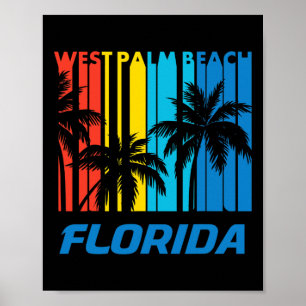Póster Playa West Palm Beach Florida Palmas Vacaciones