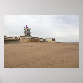 Póster Playa y baliza de Redcar