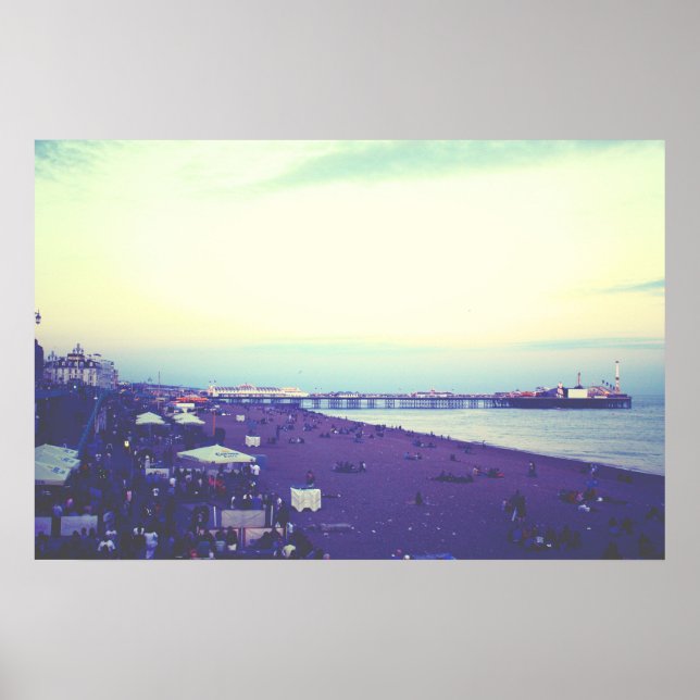 Póster Playa y muelle de Brighton, Reino Unido (Frente)