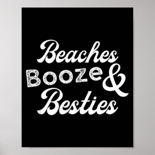 Póster Playas, alcohol y amigas divertido fin de semana v