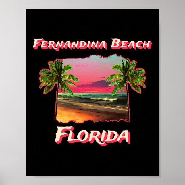 Póster Playas De Fernandina Beach Florida  (Frente)