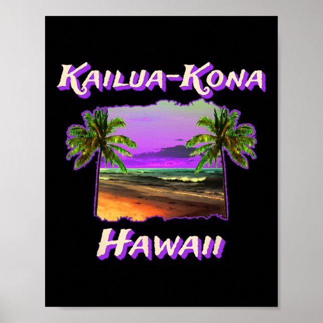 Póster Playas De Kailua-kona Hawaii 1 (Frente)