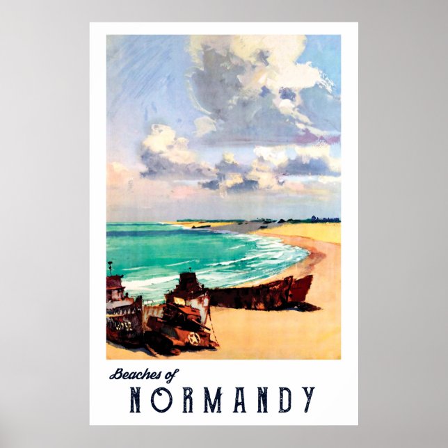 Póster Playas de Normandía, Francia (Frente)