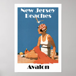 Póster Playas de Nueva Jersey ~ Avalon