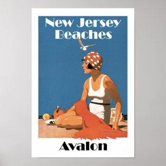 Póster Playas de Nueva Jersey ~ Avalon
