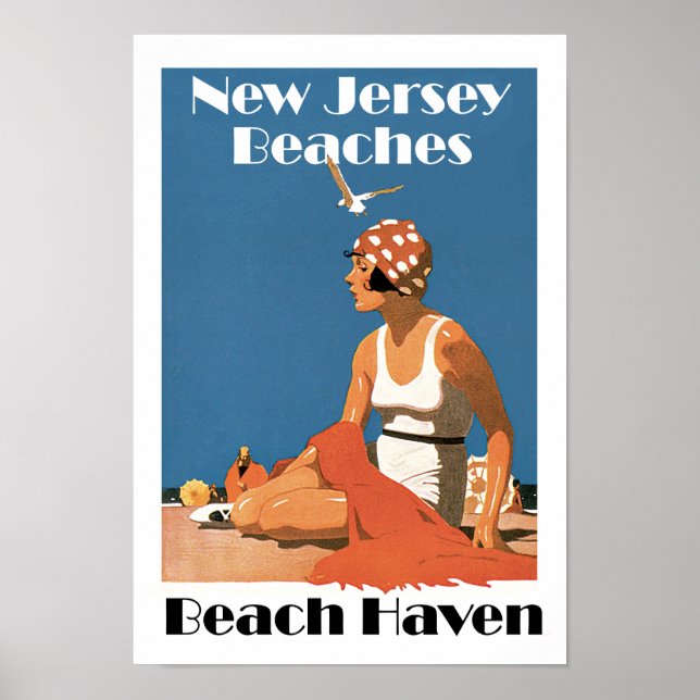 Póster Playas de Nueva Jersey ~ Beach Haven (Frente)