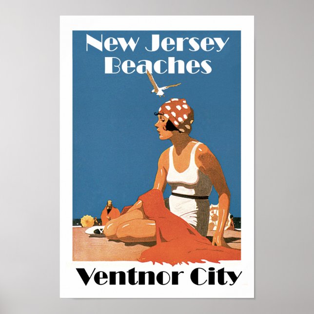 Póster Playas de Nueva Jersey ~ Ventnor City (Frente)