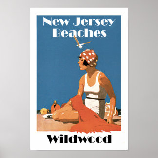 Póster Playas de Nueva Jersey ~ Wildwood