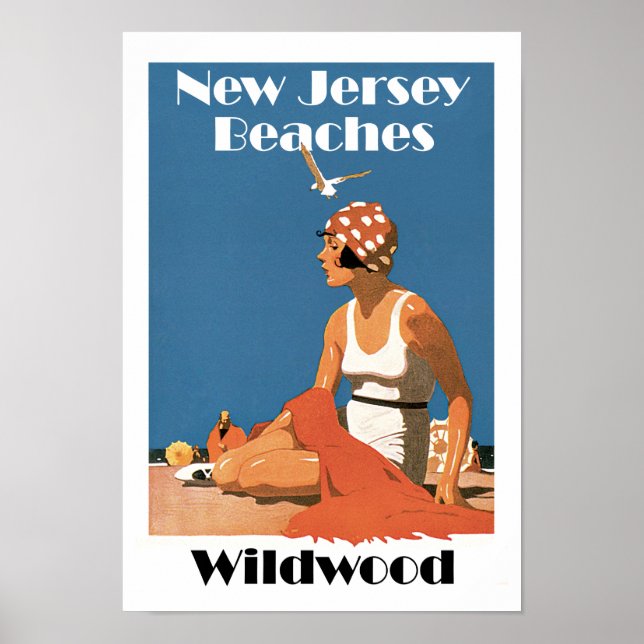 Póster Playas de Nueva Jersey ~ Wildwood (Frente)