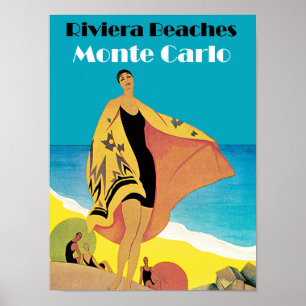 Póster Playas Riviera ~ Monte Carlo