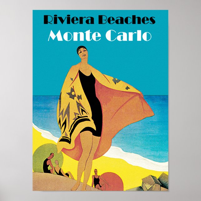 Póster Playas Riviera ~ Monte Carlo (Frente)