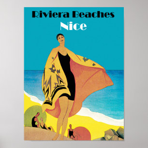 Póster Playas Riviera ~ Niza
