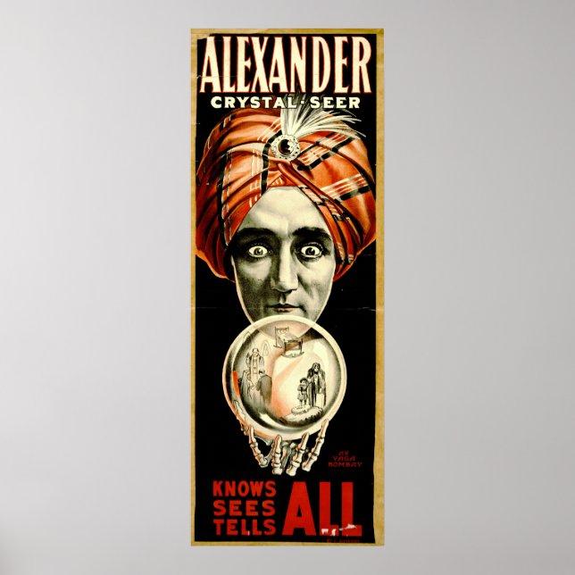 Póster Playbill de los magos de época de 1910 (Frente)