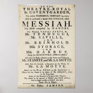 Póster Playbill que hace publicidad de un funcionamiento