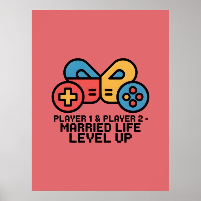 Póster Player 1 & 2 Married Gamer (Frente)