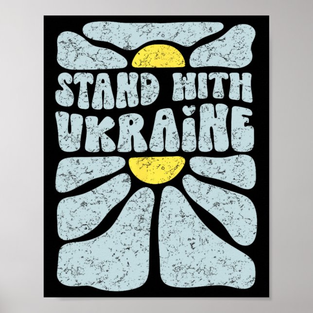 Póster Playera Vintage Stand With Ucrania  (Frente)
