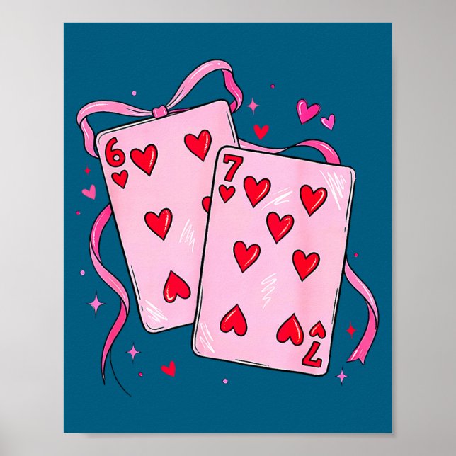 Póster Playing Cards Valentine 6 7 Boys Girls Valentine S (Frente)