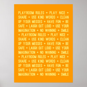 Póster Playroom Rules