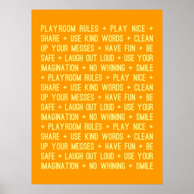 Póster Playroom Rules (Frente)