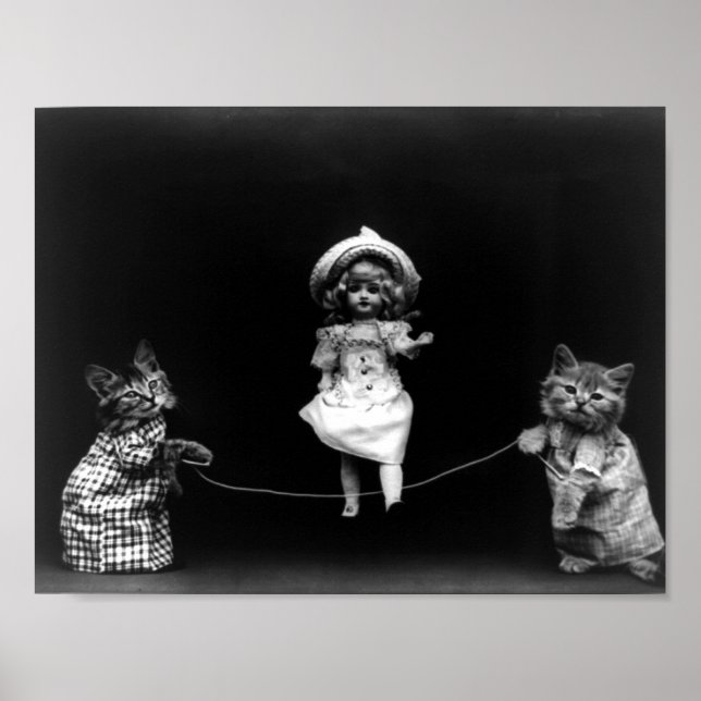 Póster Playtime Cats With Skipping Doll  Harry Frees (Frente)