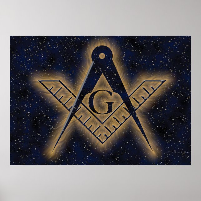 Póster Plaza celeste y brújulas (Frente)
