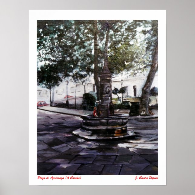Póster Plaza de Azcárraga (A Coruña) (Frente)