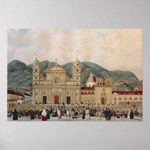 Póster Plaza de Bolívar, Bogotá, 1837