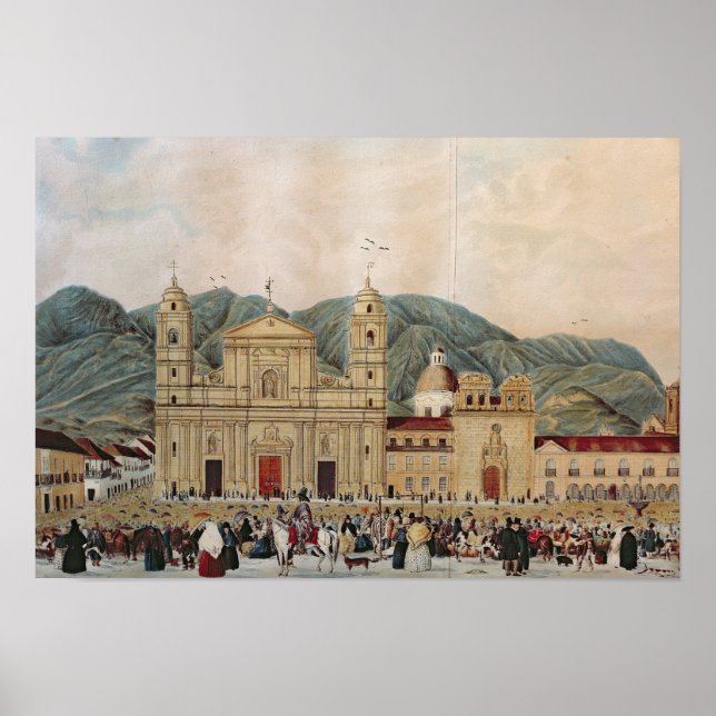 Póster Plaza de Bolívar, Bogotá, 1837 (Frente)