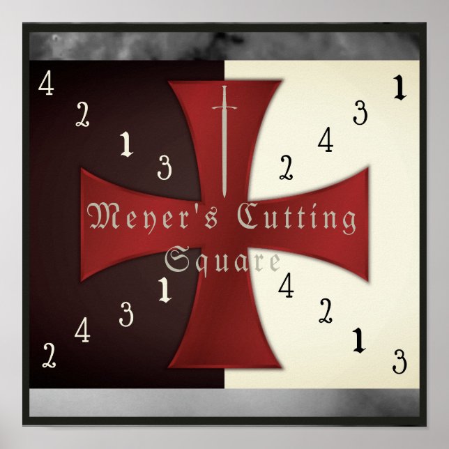 Póster Plaza de corte de Meyer - Cruz templaria (Frente)