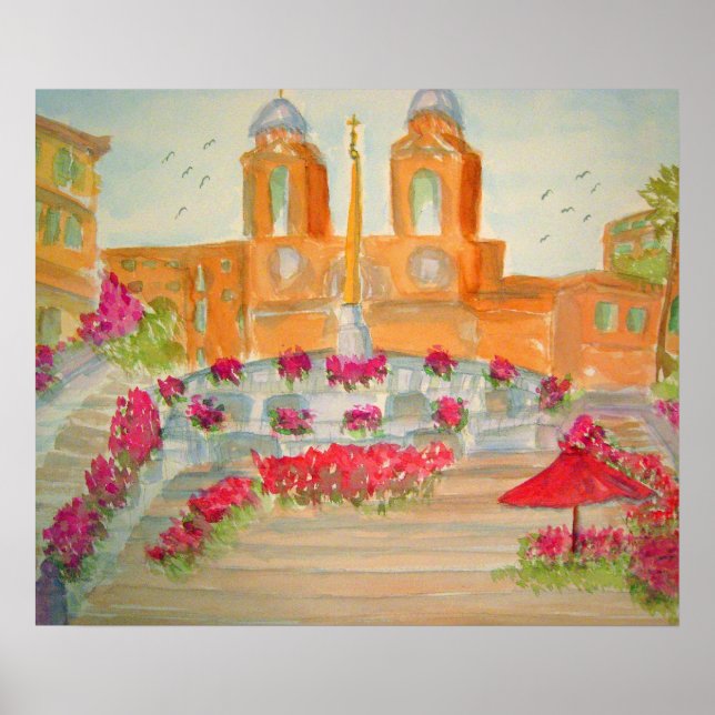 Póster Plaza de España en Roma (Frente)