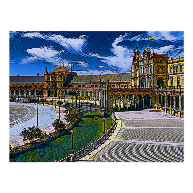 Póster Plaza de España - Sevilla España (Anverso)