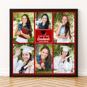 Póster Plaza de graduación de Collage de fotos de graduad