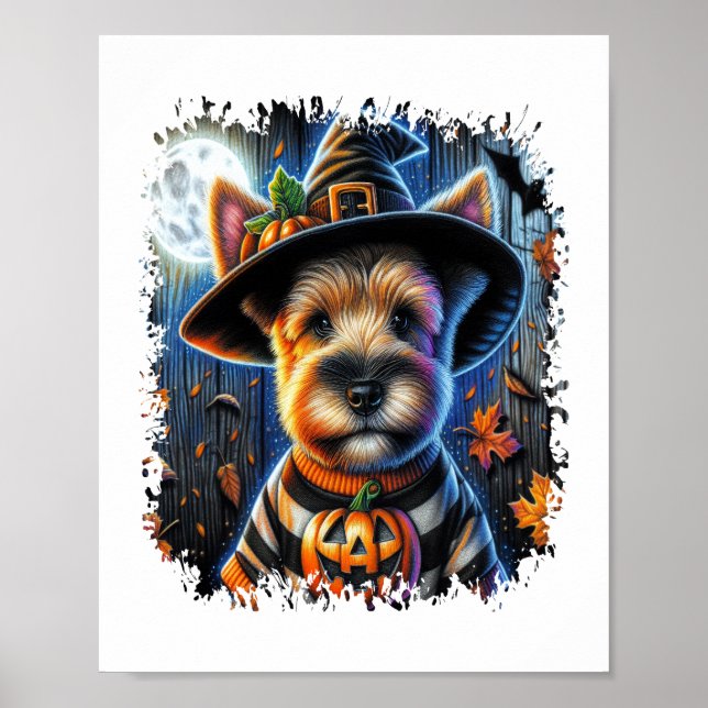 Póster Plaza de Halloween del Perro Terrier (Frente)