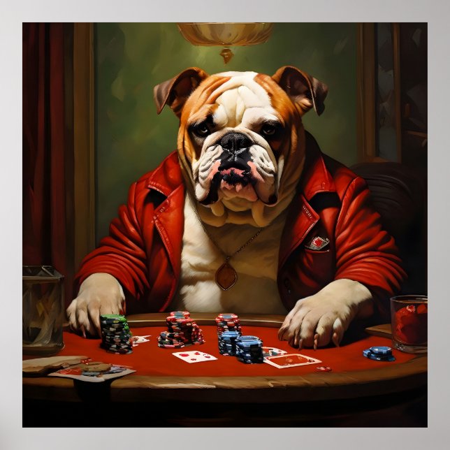 Póster Plaza de juegos de bulldog (Frente)