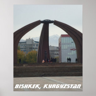 Póster Plaza de la Victoria Soviética, Frunze de Bishkek,