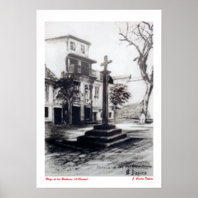 Póster Plaza de las Bárbaras (A Coruña) (Frente)