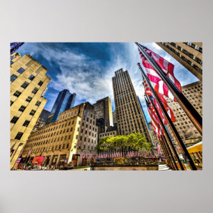 Póster Plaza de Rockefeller, el 4 de julio de 2010