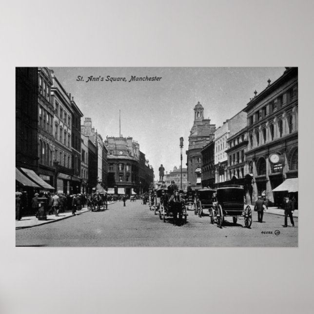 Póster Plaza de St. Ann, Manchester, c.1910 (Frente)