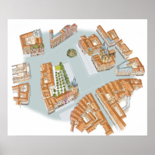 Póster Plaza del casco antiguo. Praga Checo