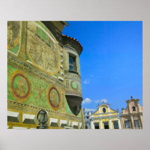 Póster Plaza del casco antiguo rodeada por el siglo XVI