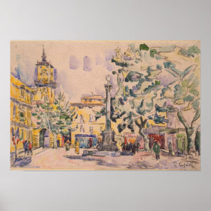 Póster Plaza del Hotel de Ville en Aix-en-Provence